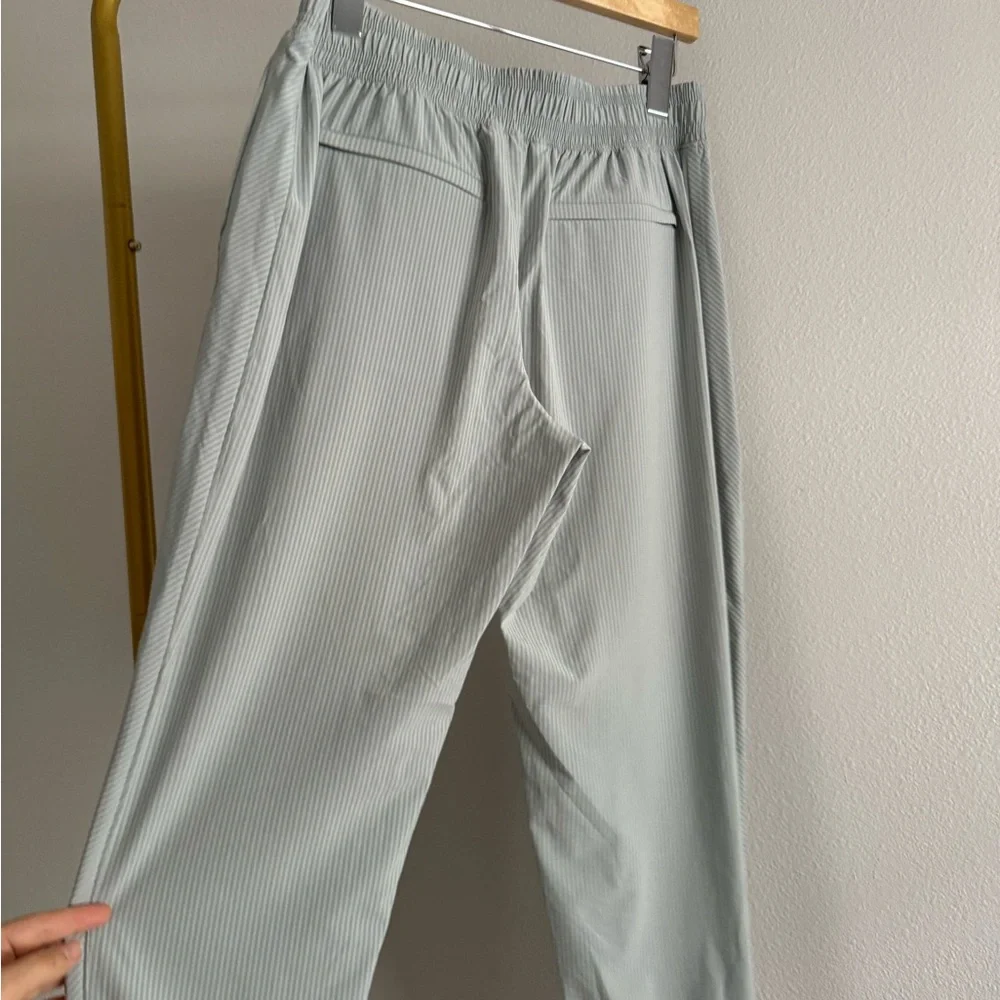 Athleta Brooklyn‎ Textured Jogger Pants City Stripe Coast Pale Sage Green Sz 8